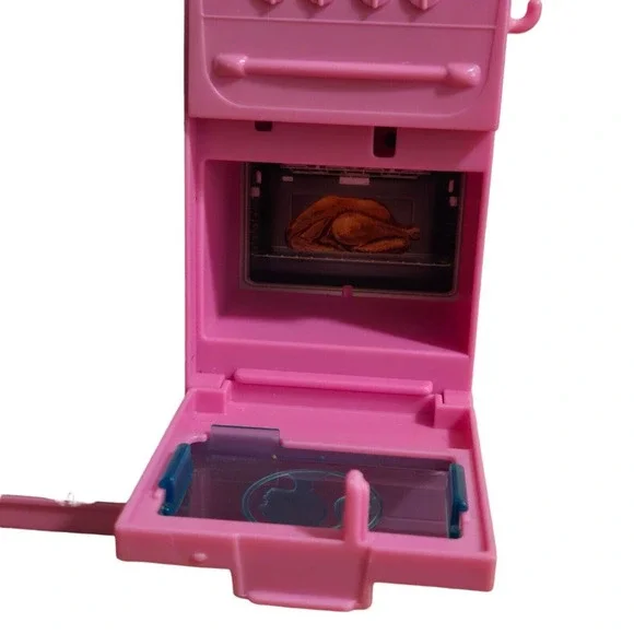 Barbie Dreamhouse Pink Kitchen Sink Stove Oven Lights Sounds Tested Works - Picture 5 of 6